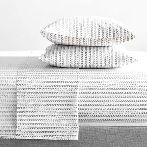 West Elm hand drawn stripe bedsheets & pillowcases